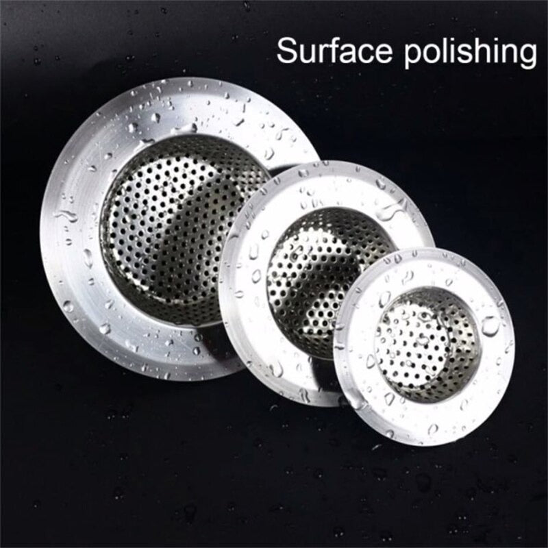 Stainless Steel Bath Sink Shower Hair Food Catcher Drain Plug Filter Strainer - per 1 pc