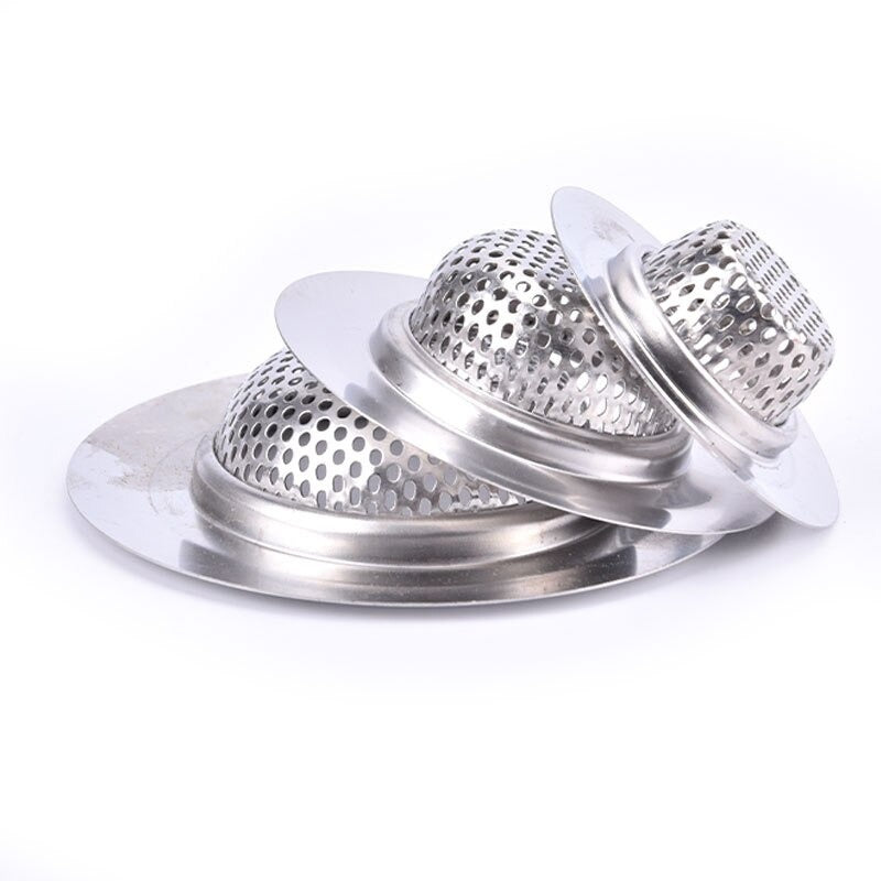 Stainless Steel Bath Sink Shower Hair Food Catcher Drain Plug Filter Strainer - per 1 pc