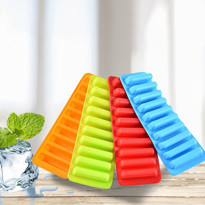 10 Hole Ice Cube Trays Silicone Finger Shape Ice Cube - SET OF 3 PCS - ASSORTED