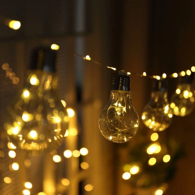 Bulb String Lights with Fairy Lights - Warm White