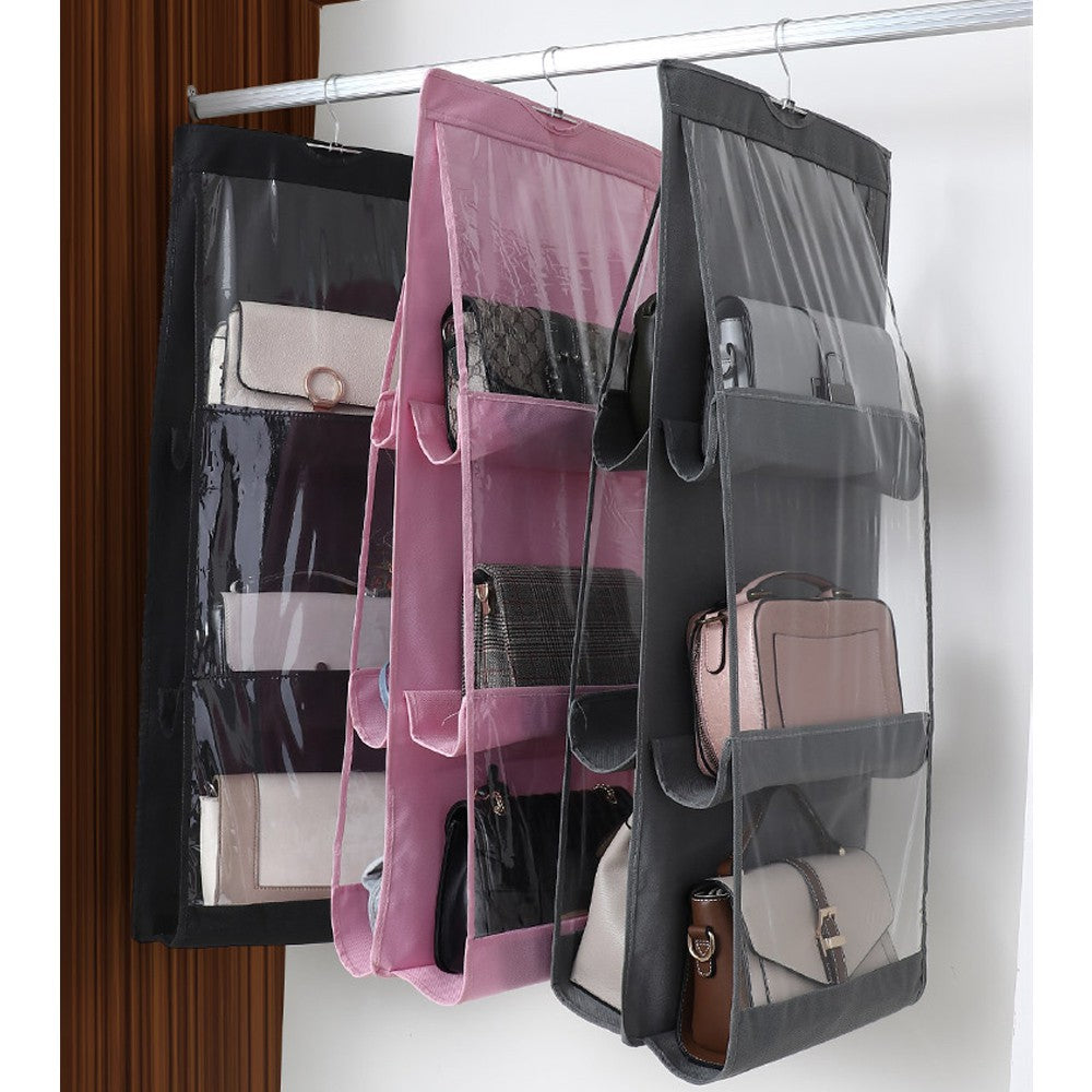 6 Pocket Foldable Hanging Purse Handbag Organizer