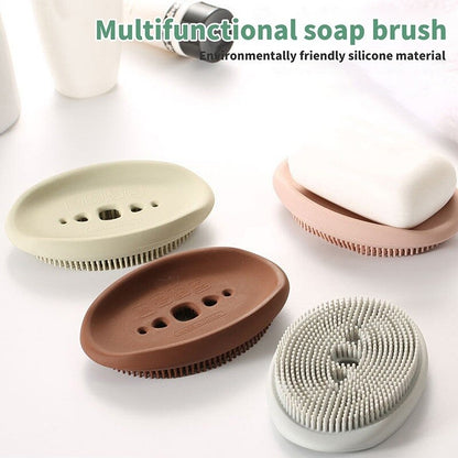 2-in-1 Soap Dish Silicone Soap Box Holder For Bathroom - Assorted