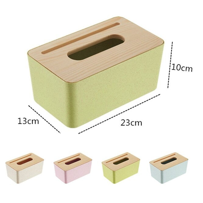 Wooden tissue box with mobile holder