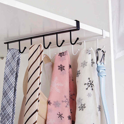 Multifunction Under Shelf Rack with 6 Hooks