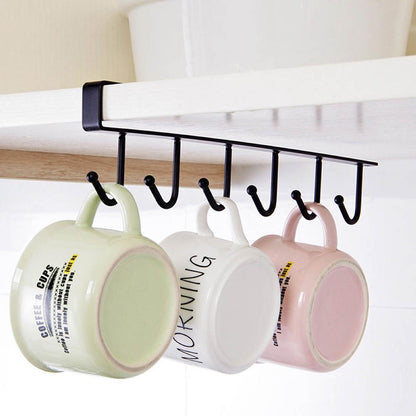 Multifunction Under Shelf Rack with 6 Hooks