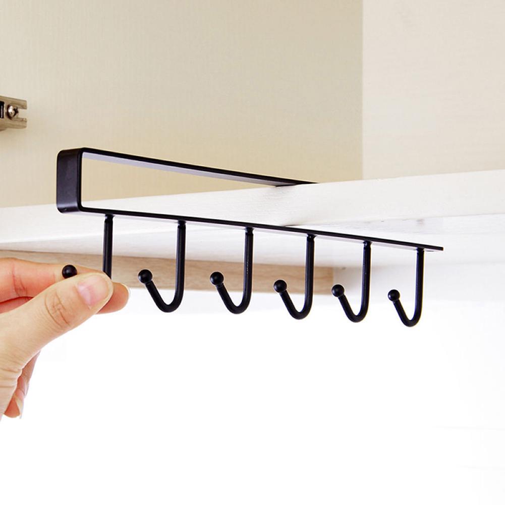 Multifunction Under Shelf Rack with 6 Hooks