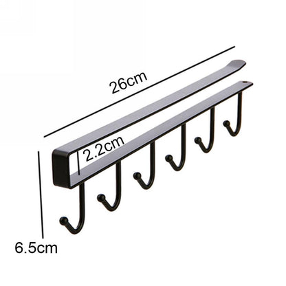 Multifunction Under Shelf Rack with 6 Hooks