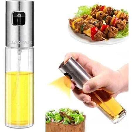 Stainless Steel Oil Spray Glass Bottle