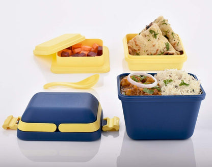 3 Compartment Tiffin with Handle & Push Lock