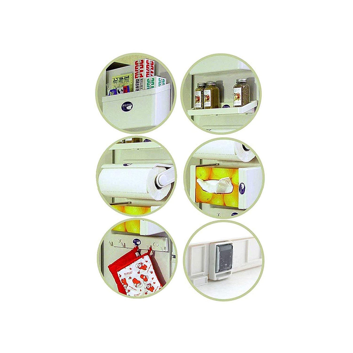 5-in-1 Multipurpose Magnetic Refrigerator Storage Rack