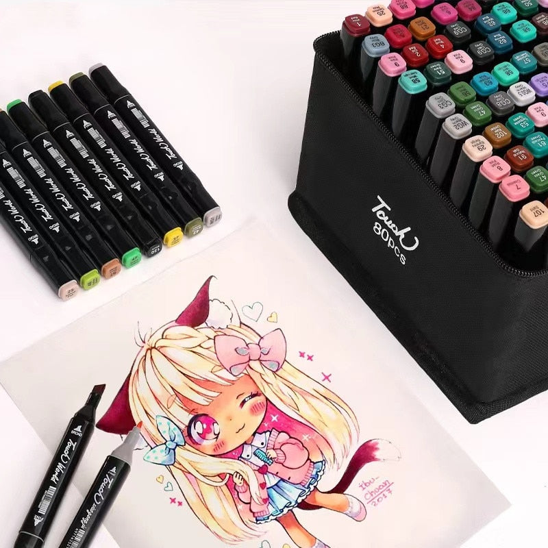 48 Colors Double Head Marker Oil Pen Set