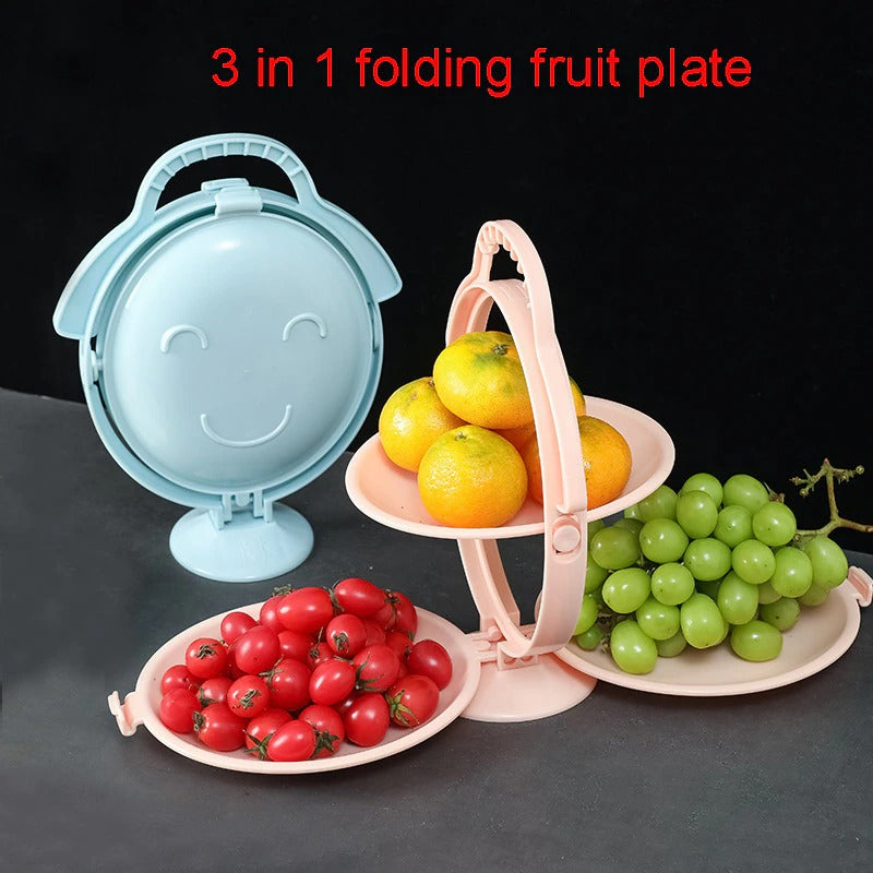 3 in 1 Folding Plastic Fruit Plates