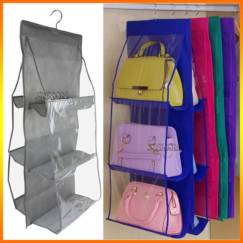 6 Pocket Foldable Hanging Purse Handbag Organizer