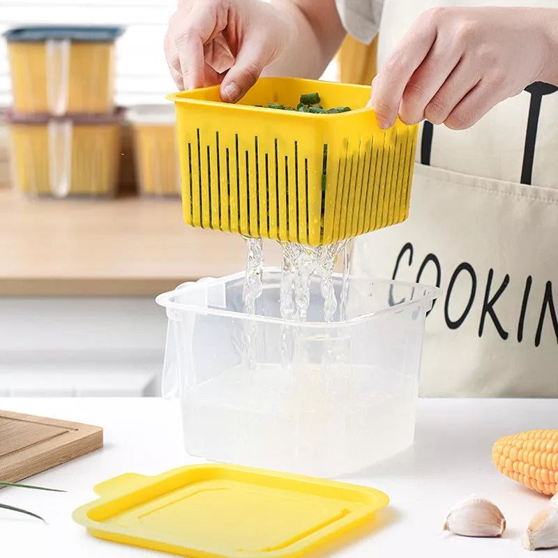 Double Layer Storage Box of Kitchen Refrigerator