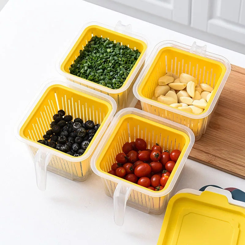 Double Layer Storage Box of Kitchen Refrigerator