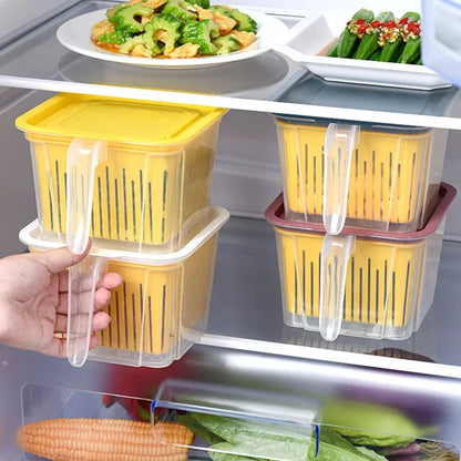 Double Layer Storage Box of Kitchen Refrigerator