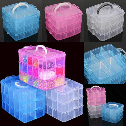 3 Layer Stackable 30 Compartment Transparent Storage Case