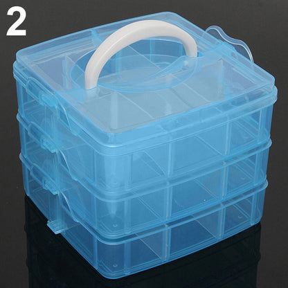 3 Layer Stackable 30 Compartment Transparent Storage Case