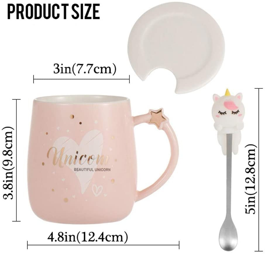 Unicorn Mug with Lid and Spoon