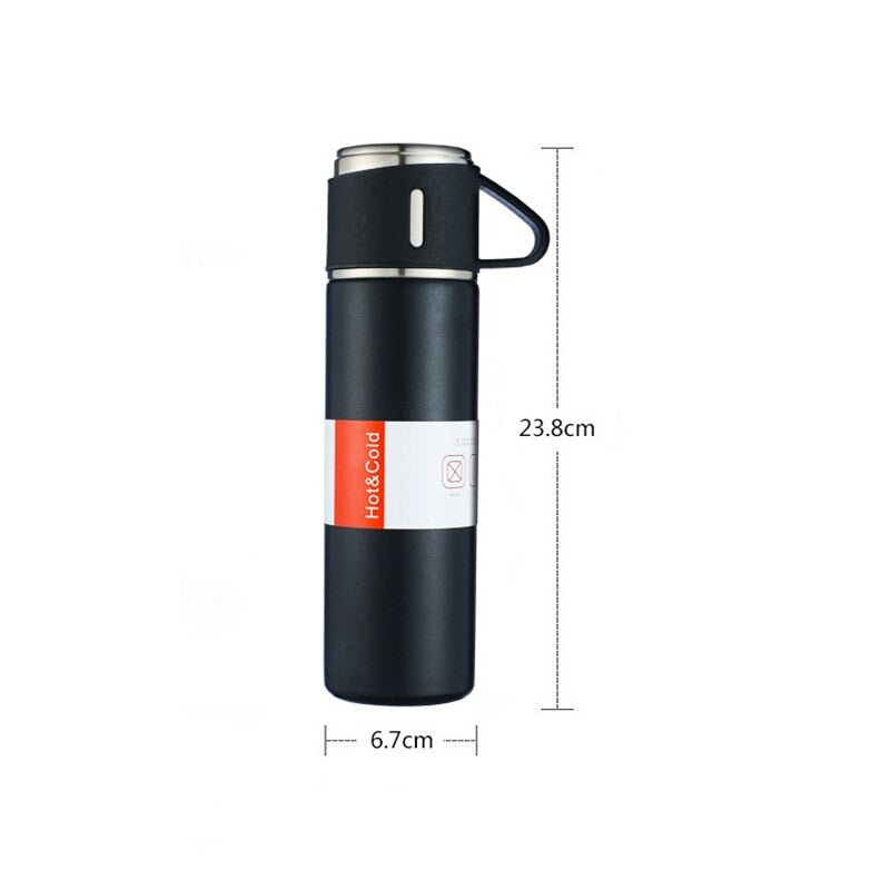 500 ml hot and cold water bottle with cups