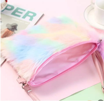 Fluffy Fuzzy Rainbow Bag