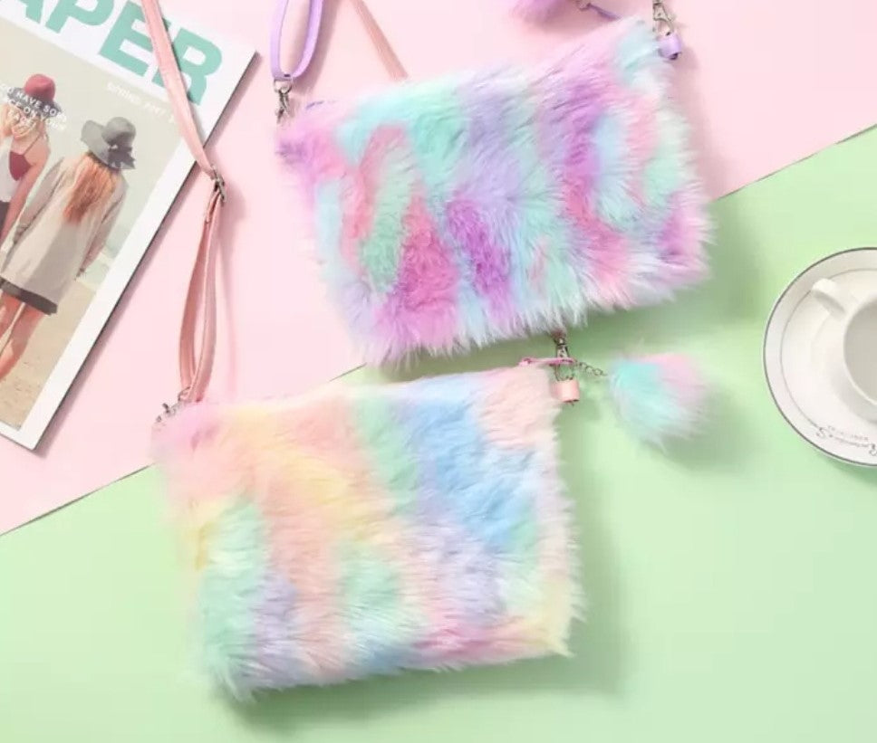 Fluffy Fuzzy Rainbow Bag