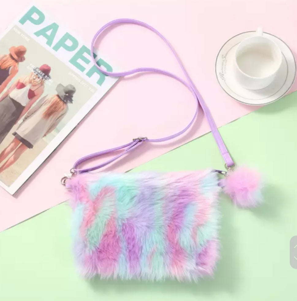 Fluffy Fuzzy Rainbow Bag