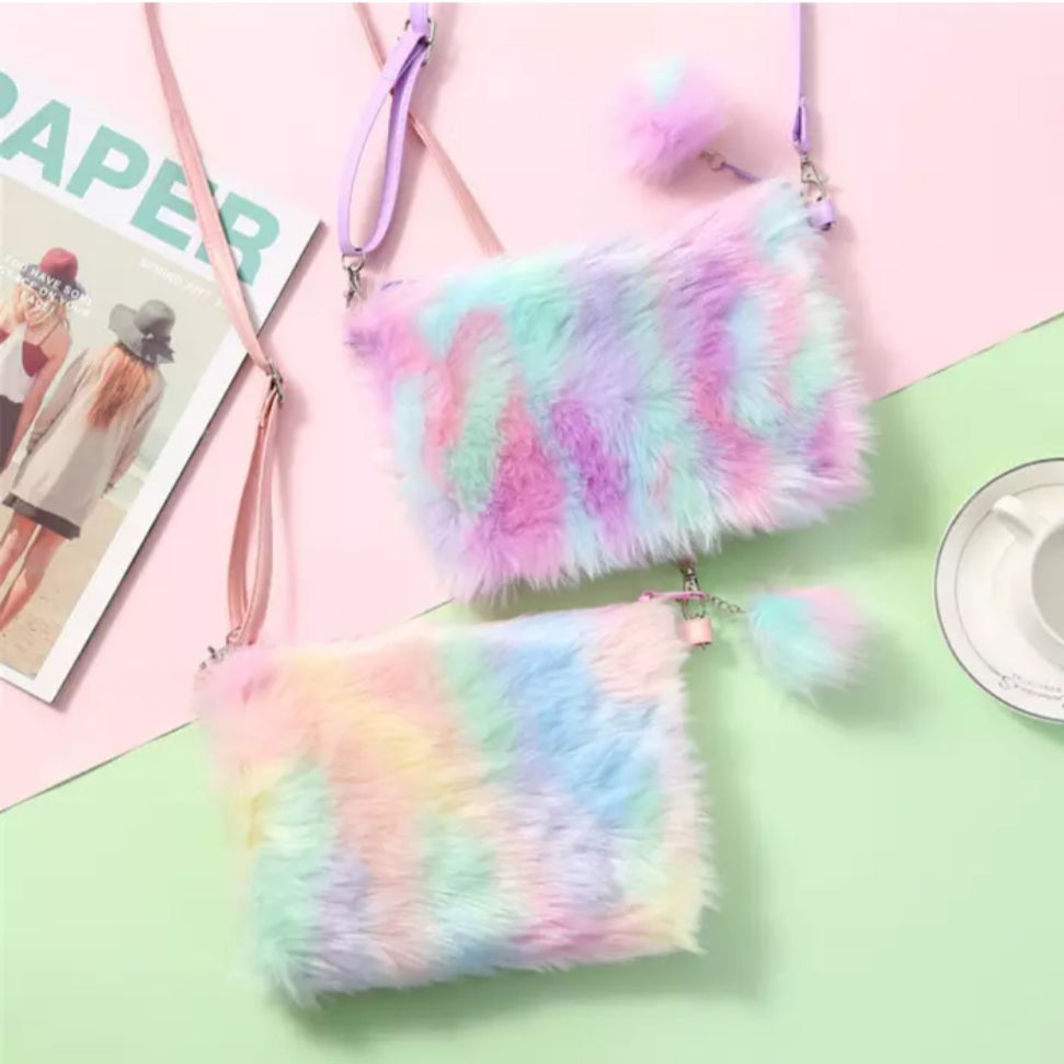 Fluffy Fuzzy Rainbow Bag