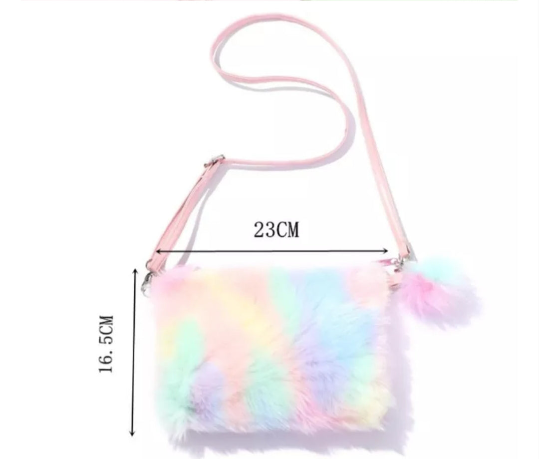 Fluffy Fuzzy Rainbow Bag