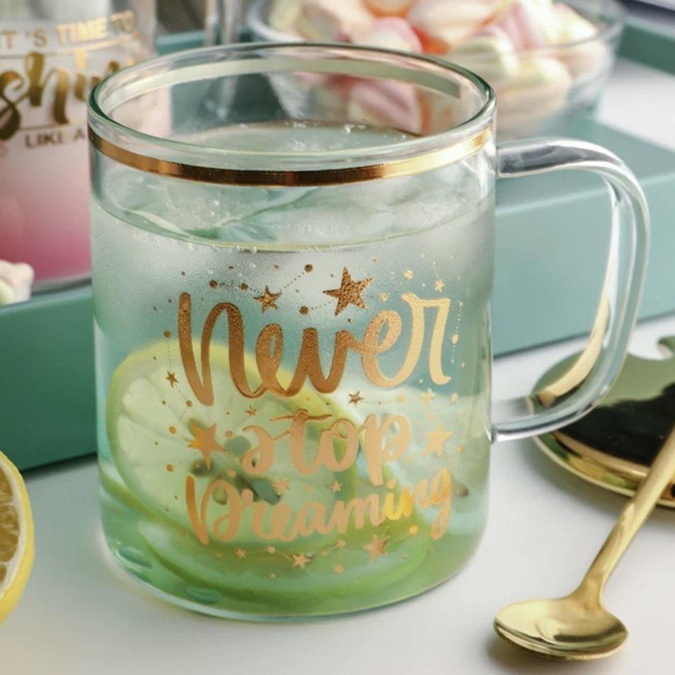 Gold Star Glass Mug