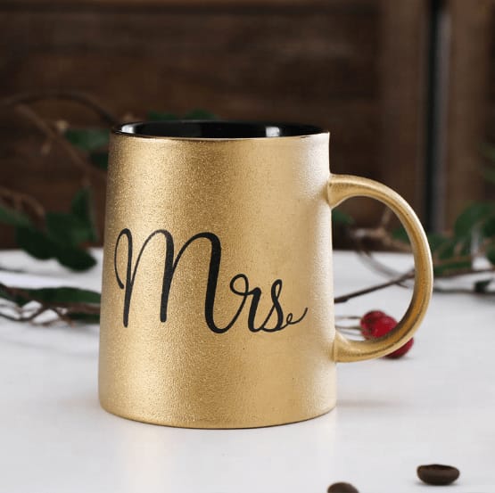 Mr & Mrs Gold Mug