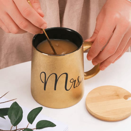 Mr & Mrs Gold Mug