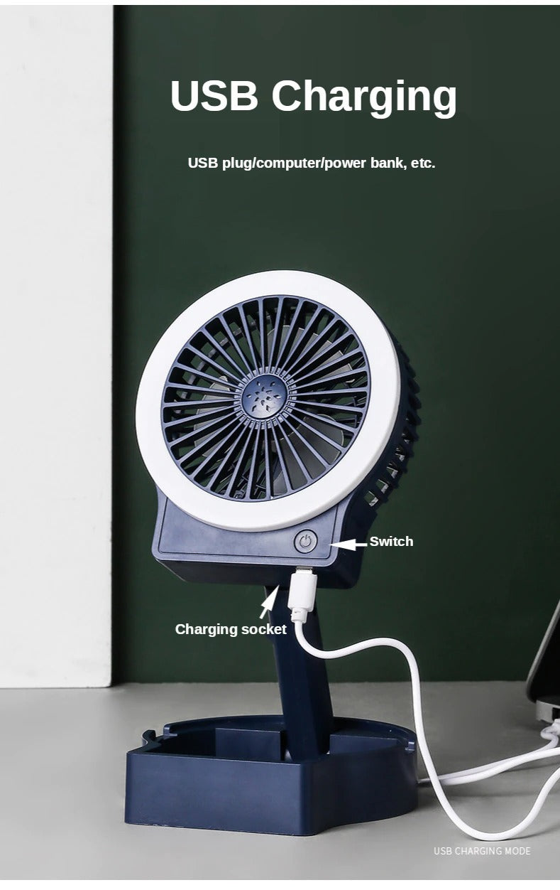 Folding Retractable LED Fan