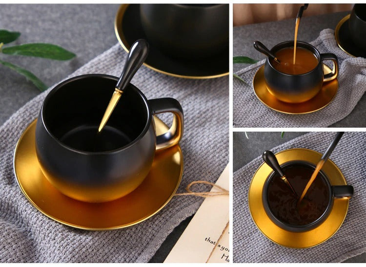 Black & Gold Cup Saucer