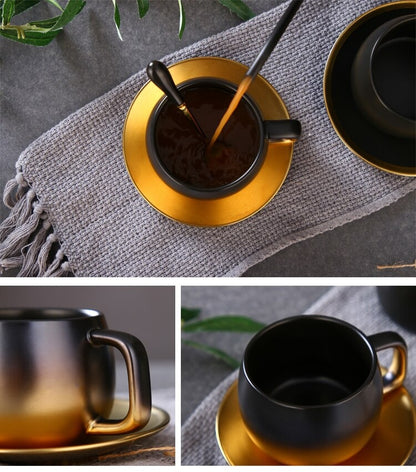 Black & Gold Cup Saucer