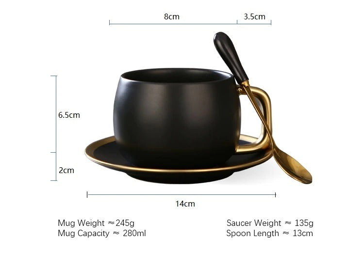 Black & Gold Cup Saucer