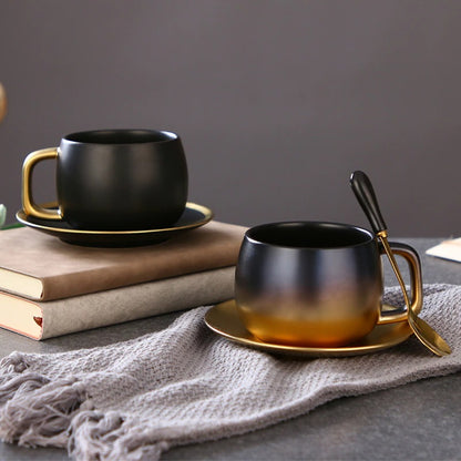 Black & Gold Cup Saucer