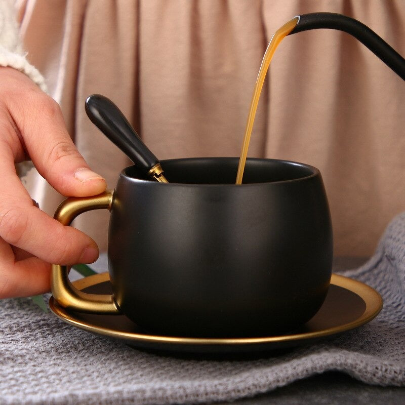 Black & Gold Cup Saucer