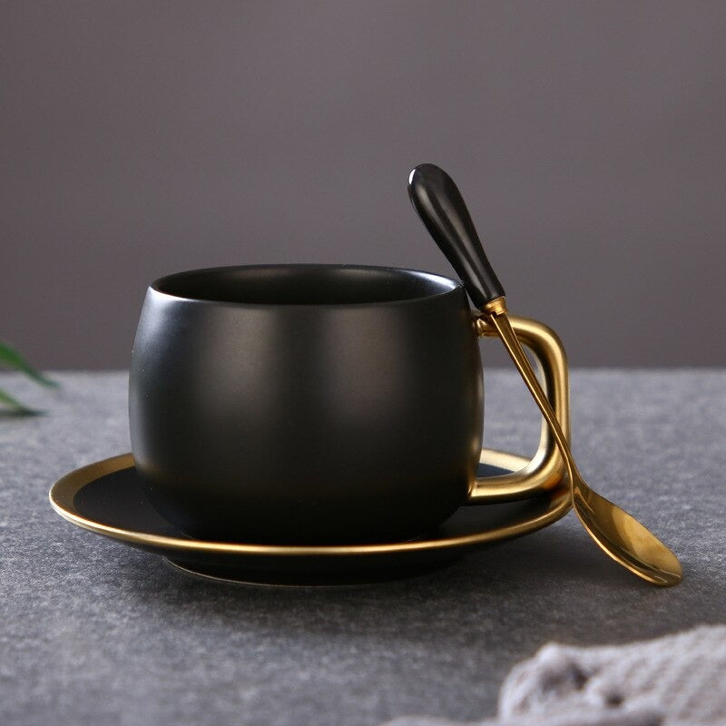 Black & Gold Cup Saucer