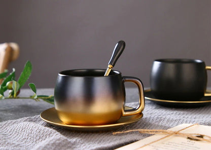 Black & Gold Cup Saucer