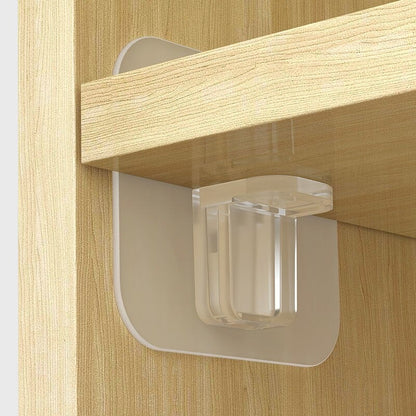 Adhesive Shelf Clips Wall Hangers Strong Holders - 10pcs