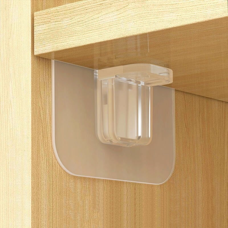 Adhesive Shelf Clips Wall Hangers Strong Holders - 10pcs