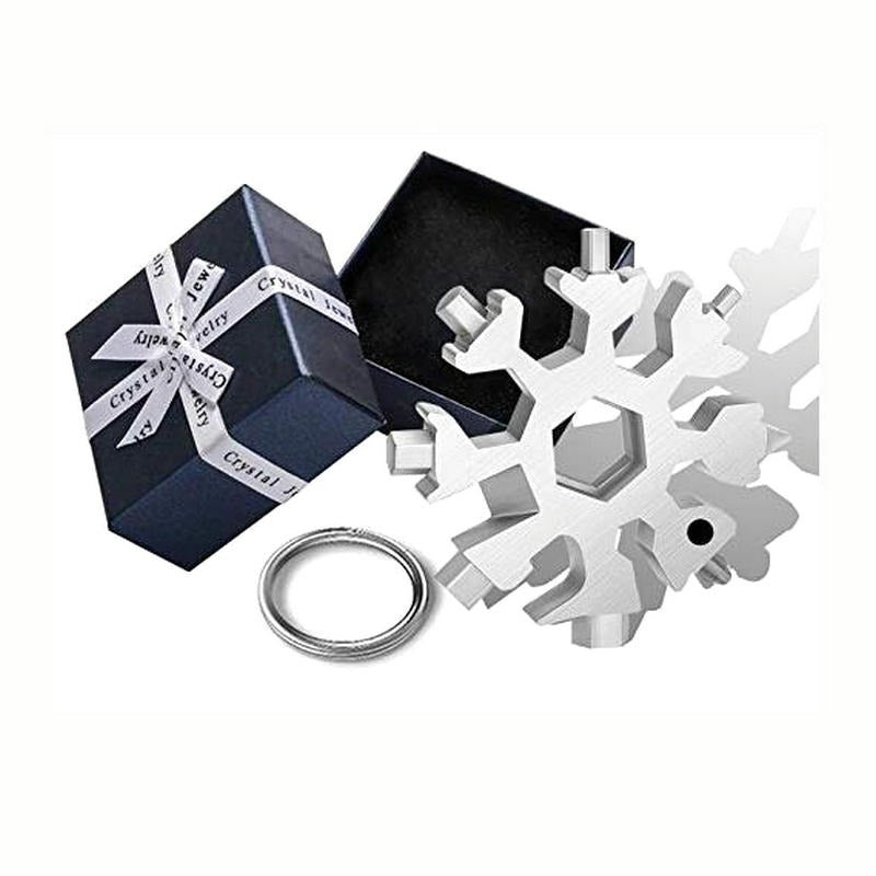 Snowflake multipurpose stainless steel tool keychain