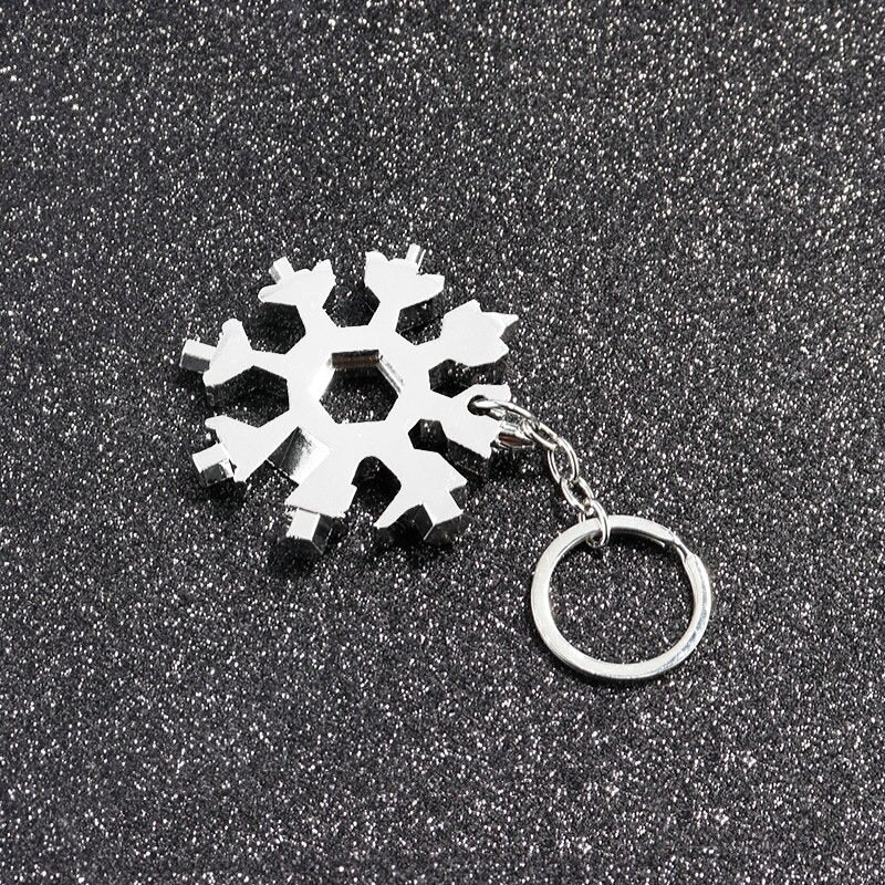 Snowflake multipurpose stainless steel tool keychain