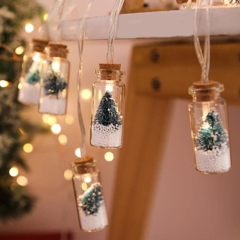 Christmas Snow Bulb String Lights with 10 LED Fairy Bulb Lights Christmas Tree Decorations