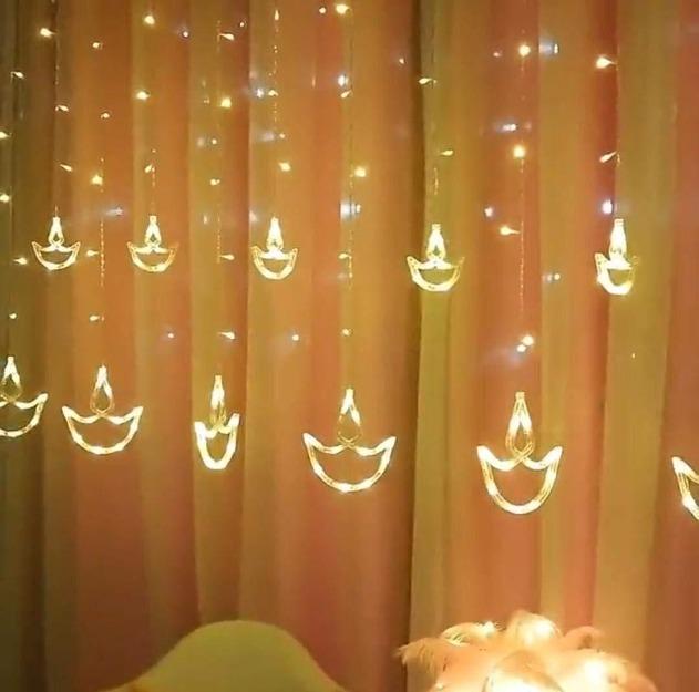 Diya Curtain Lights