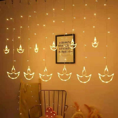 Diya Curtain Lights