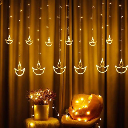 Diya Curtain Lights