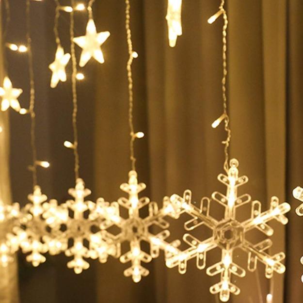 Snowflake Curtain Lights