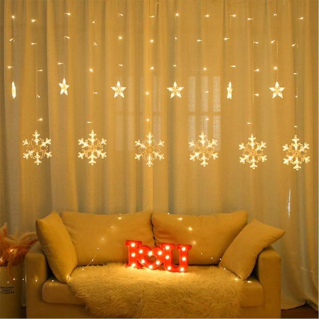 Snowflake Curtain Lights